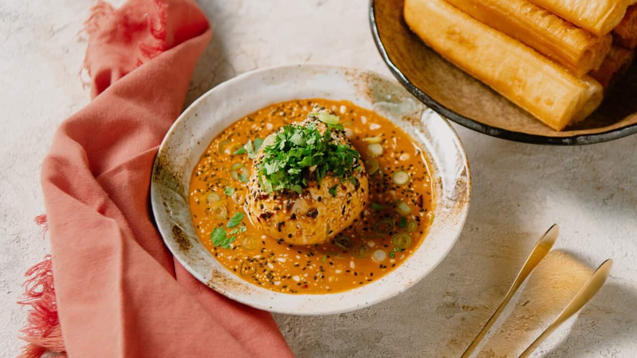 Burrata, ‘strange flavour sauce’, youtiao