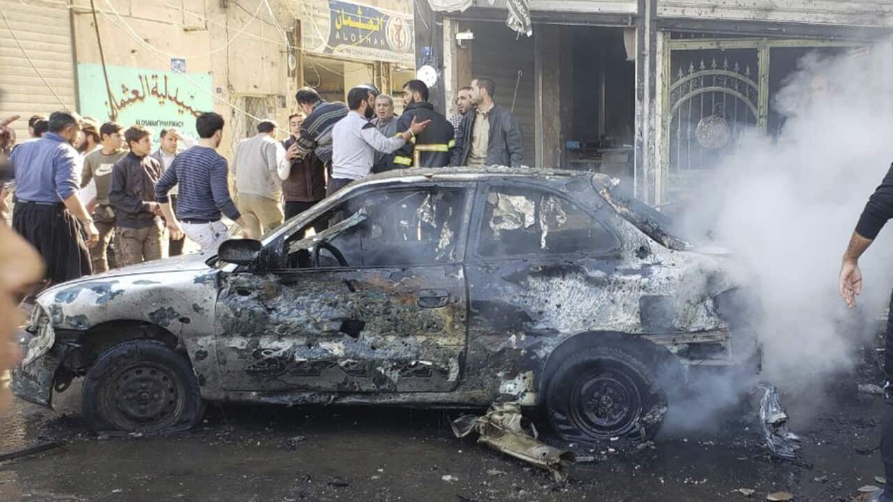 A photo provided by the Syrian anti-government activist group Albab City.