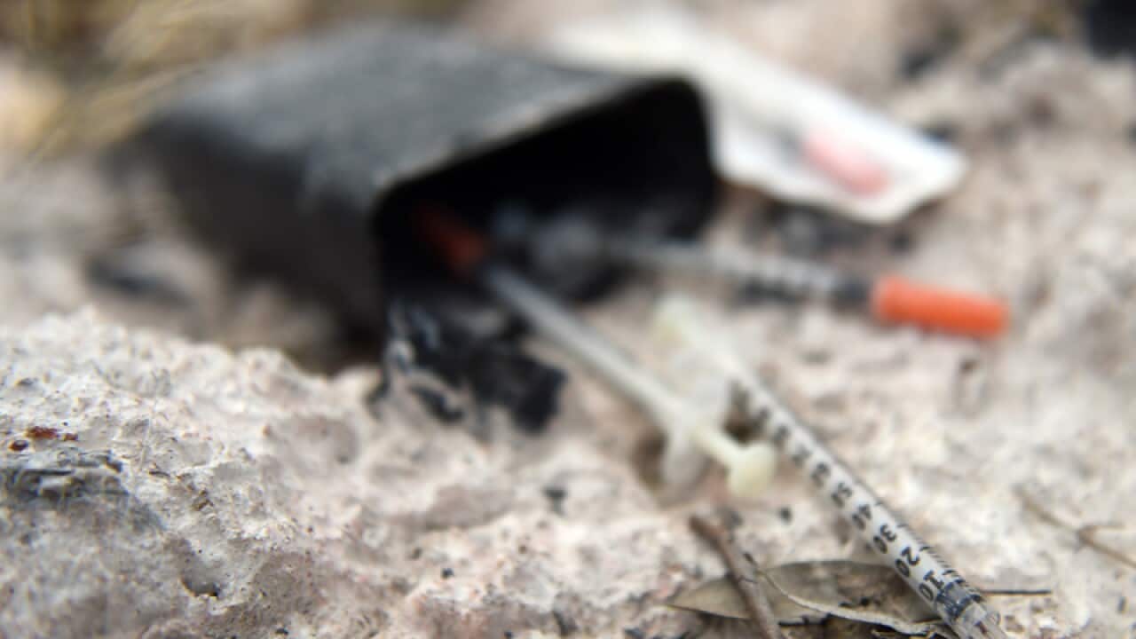 Used syringes are seen in the NSW outback town of Bourke