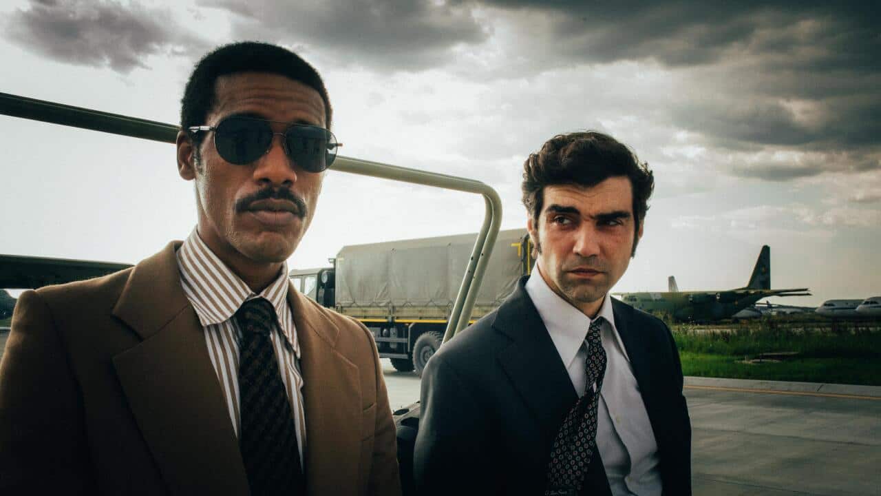 Parker Sawyers as Frank Jackson and Alec Secareanu as Victor in Spy/Master.