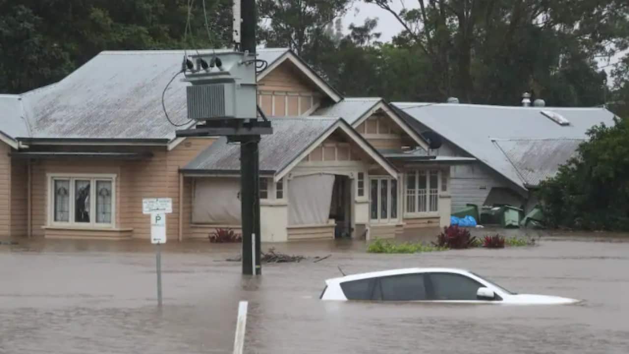 Flooding occurs in the town of Lismore, northeastern New South Wales, Monday, 28 February, 2022.