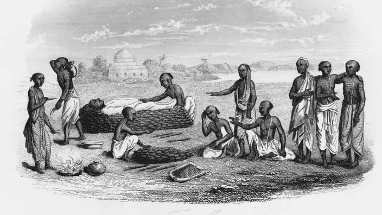 A Hindu cremation in 1846 (representational image)