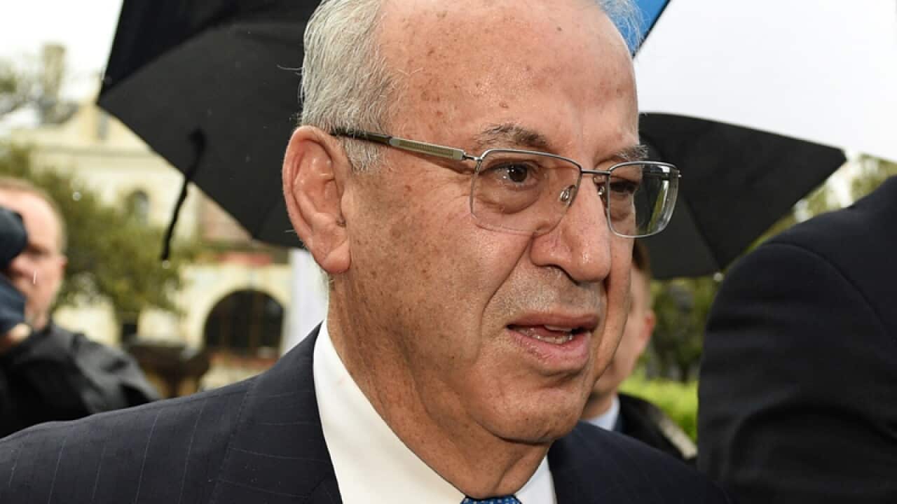Former NSW state Labor minister Eddie Obeid (centre)
