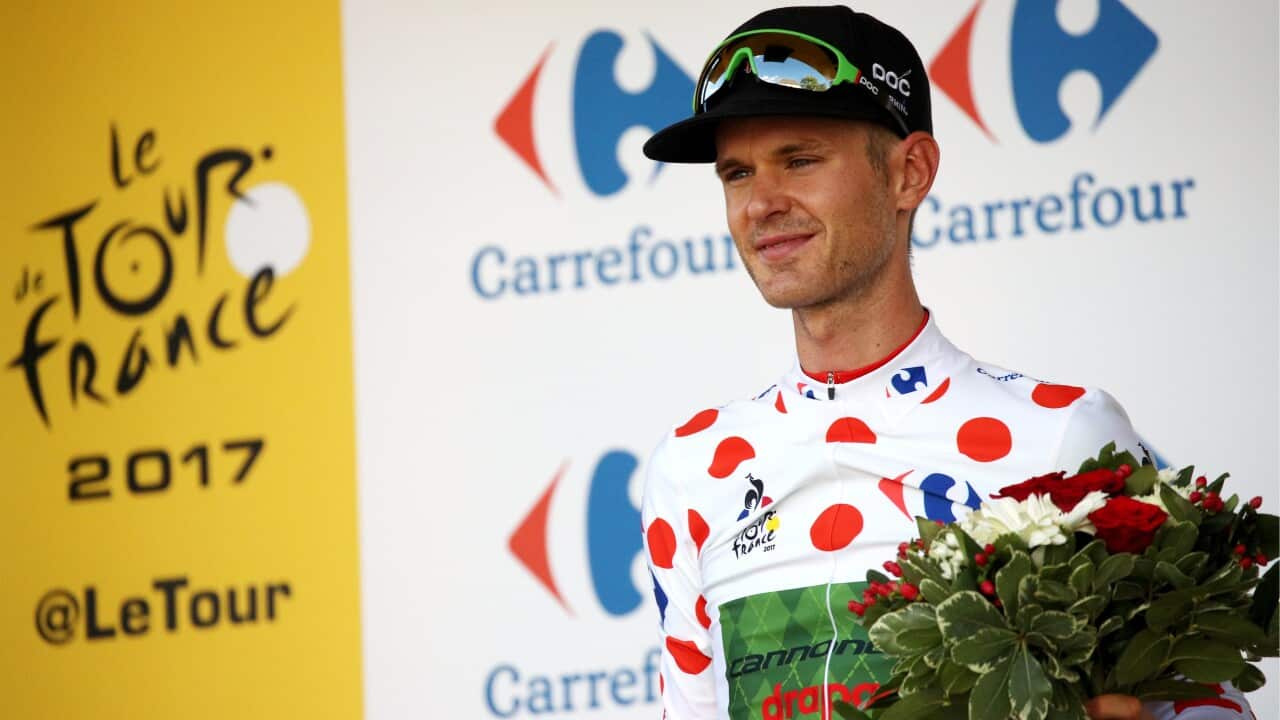 Nate Brown keeps the polka dots within the Cannondale-Drapac family after his efforts on stage 3 of the 2017 Tour de France