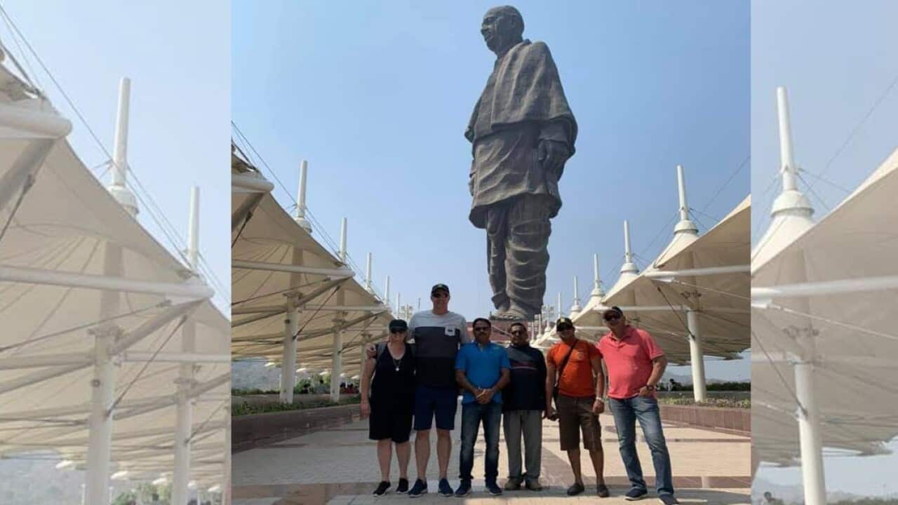 Greg Davidson during his visit to Statue of Unity in Gujarat