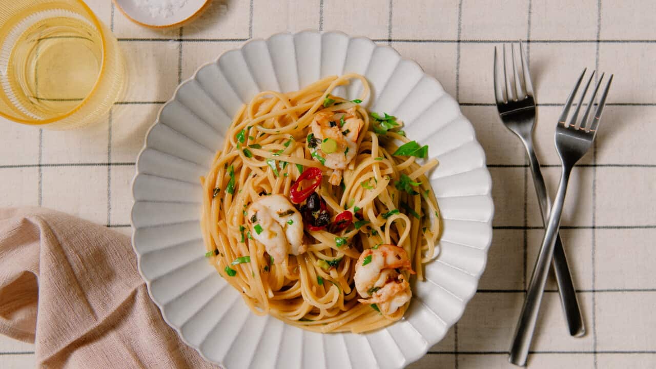 Typhoon shelter prawn linguine