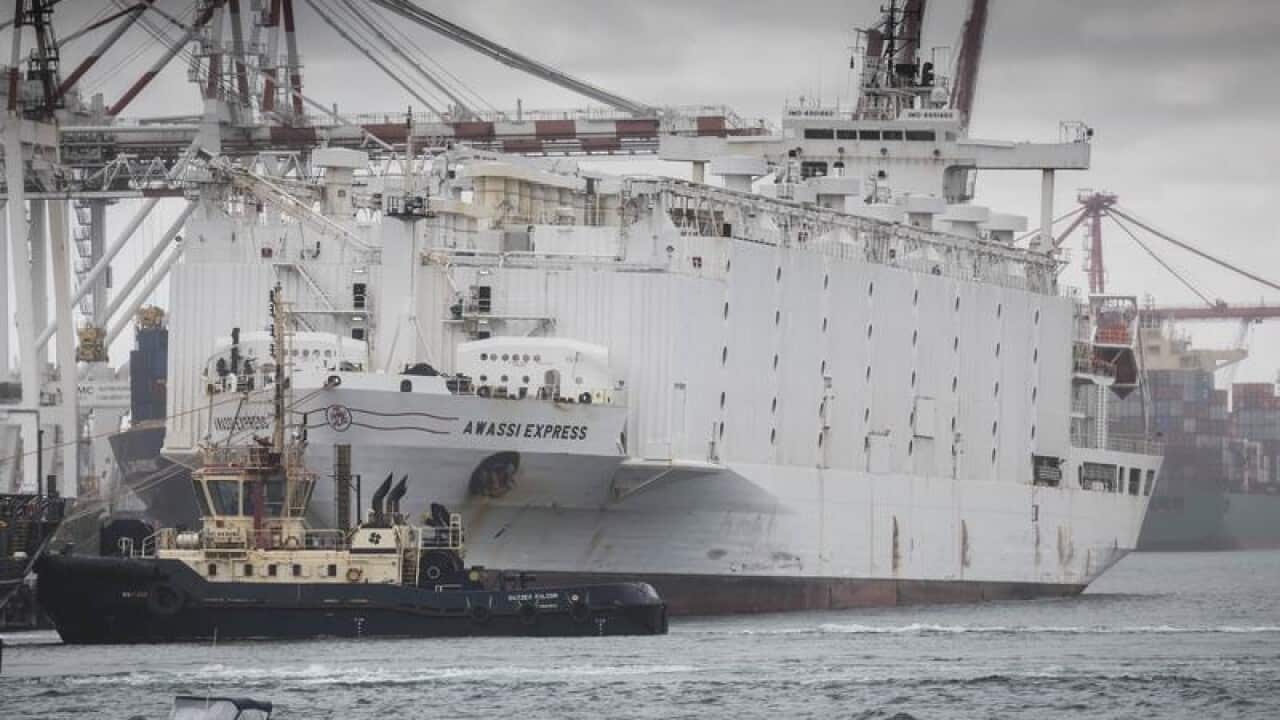 The Awassi Express docked at Fremantle, Perth last year