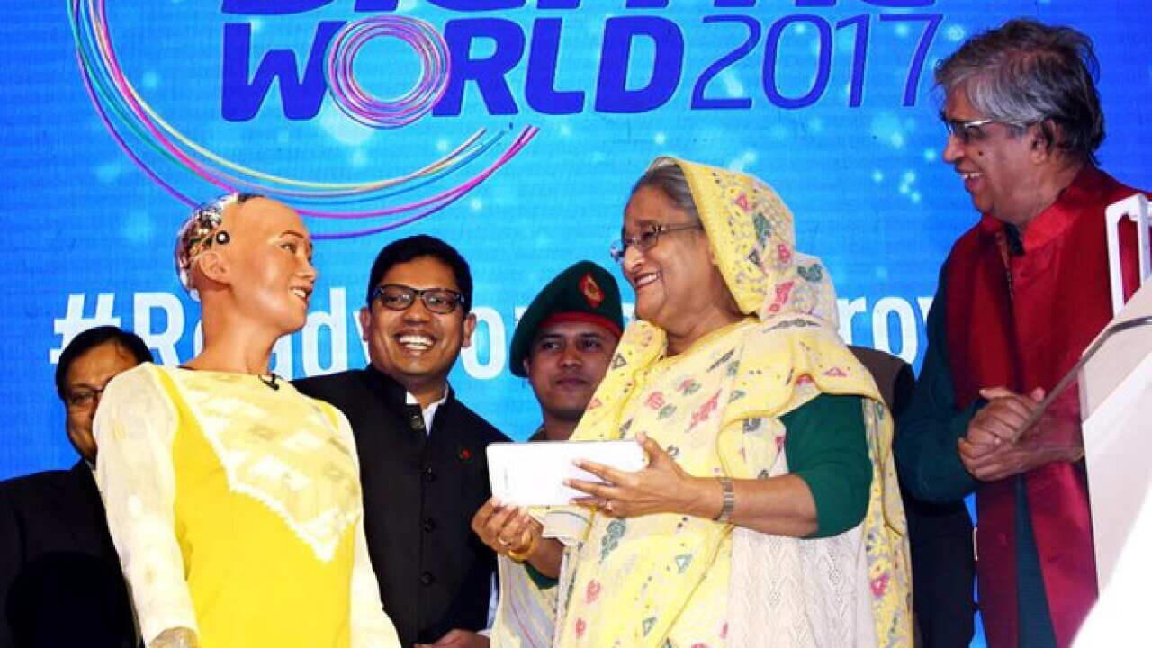 Sophia the Robot" of Hanson Robotic met Bangladesh’s Prime Minister Sheikh Hasina