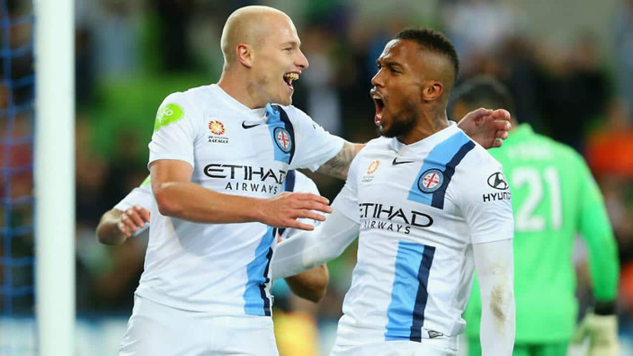 Melbourne City players triumphant