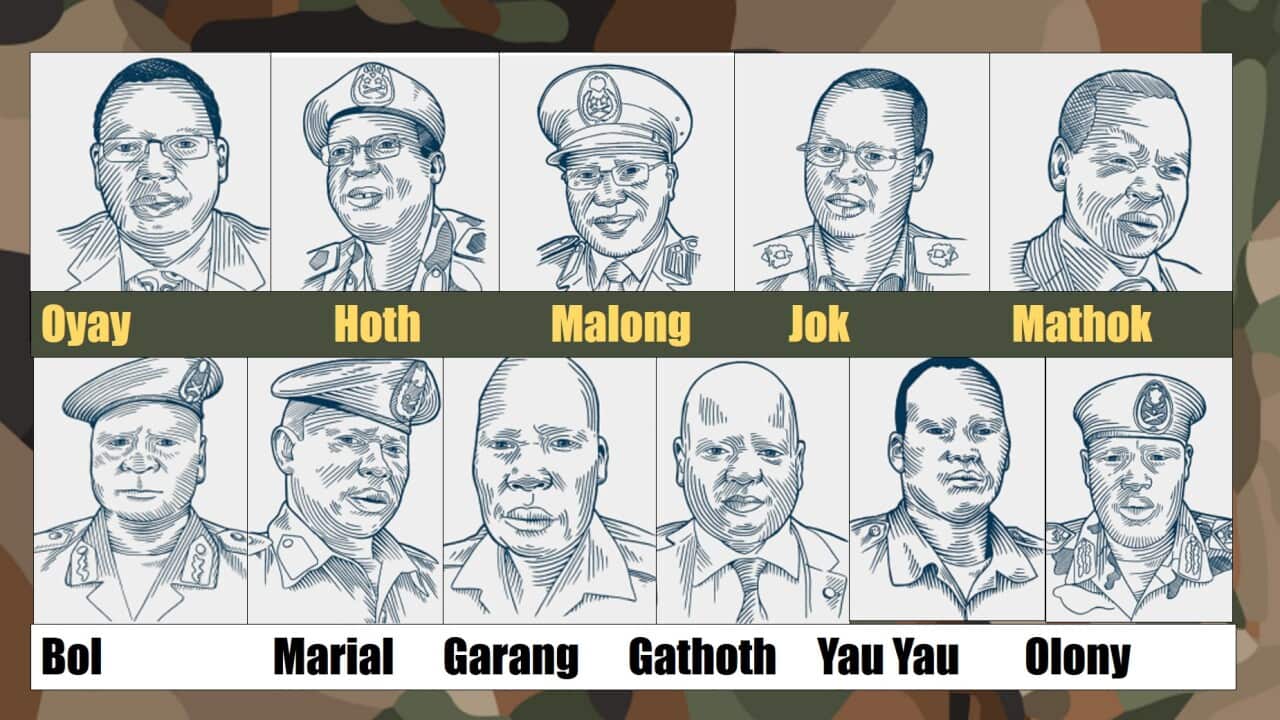 The photo of the South Sudanese Generals by Sentry