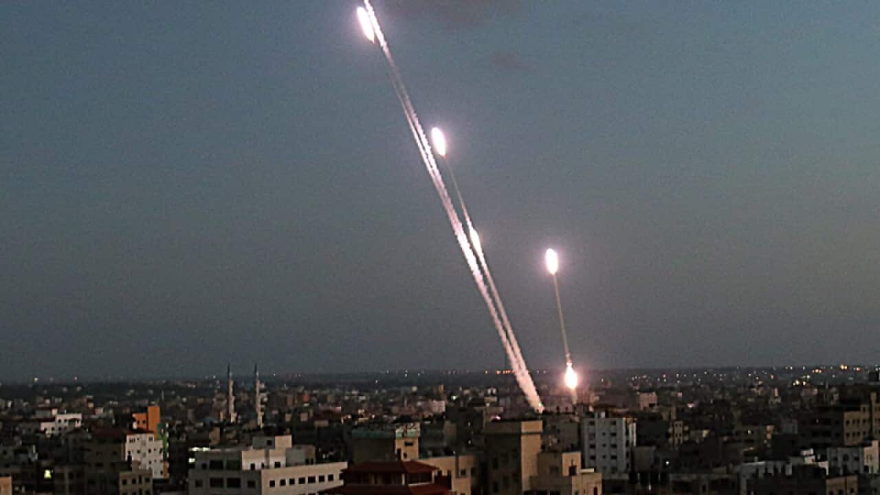 rockets are launched from the coastal strip into Israel