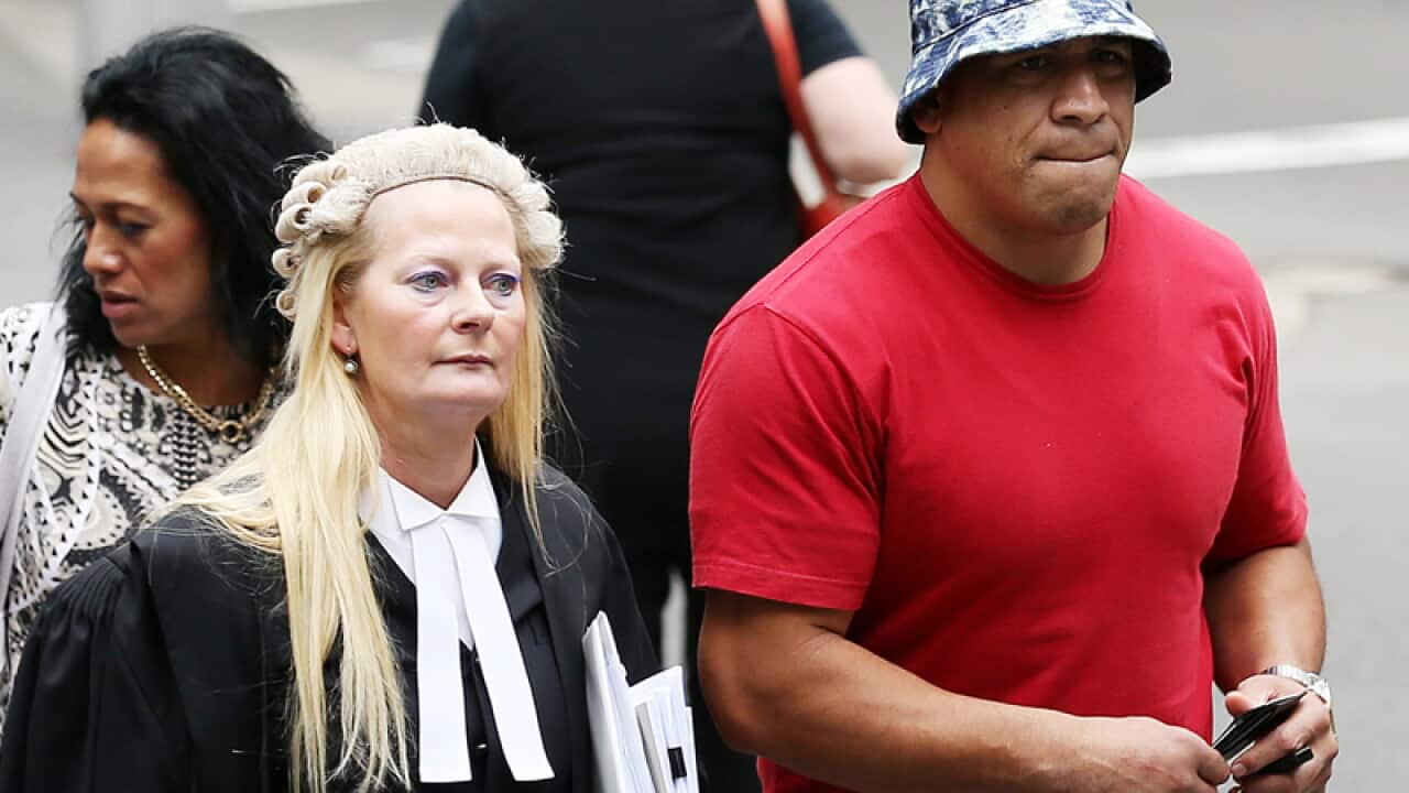 Former NRL bad boy John Hopoate (R)