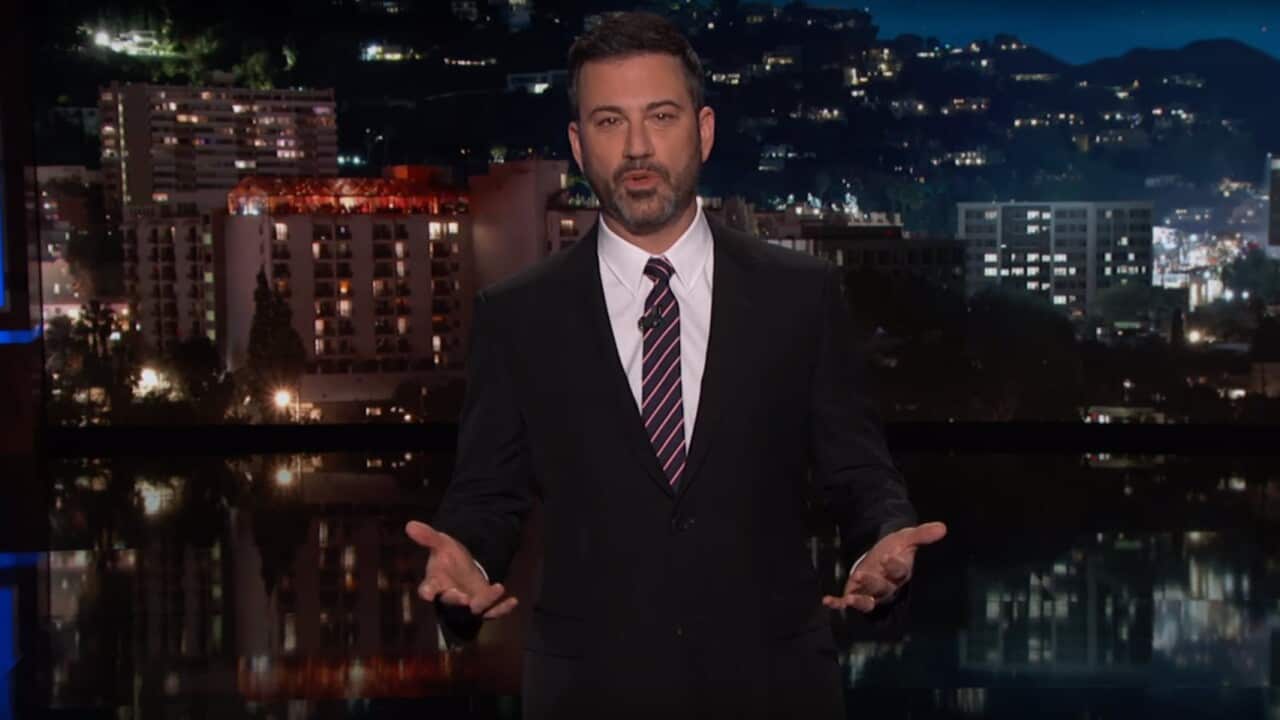 Jimmy Kimmel addresses conspiracy theorists.