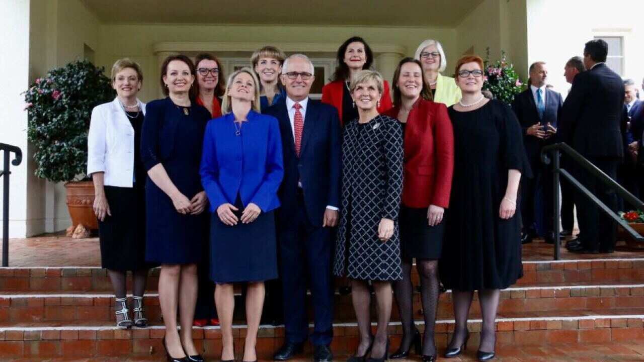 Turnbull with his women ministers