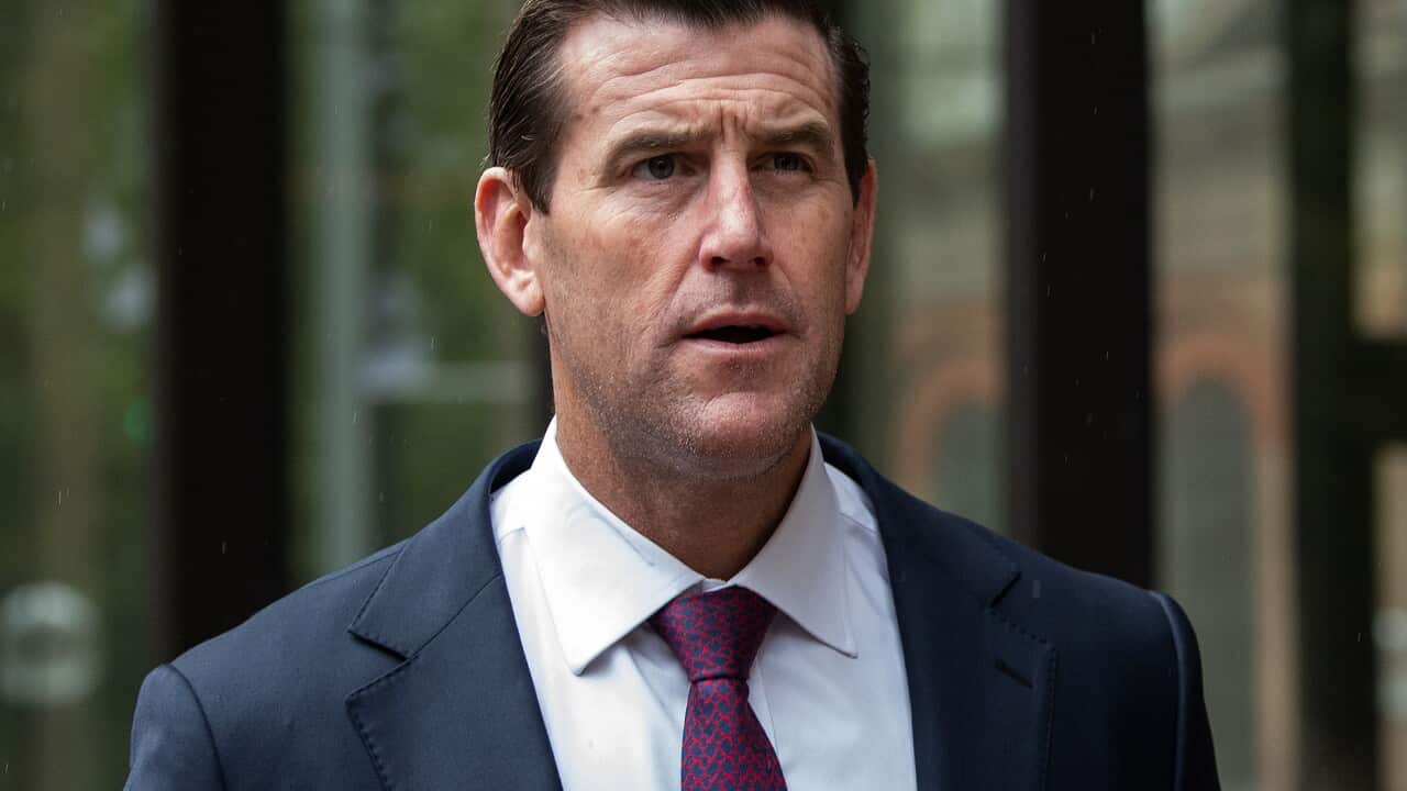 Ben Roberts-Smith is seen walking.