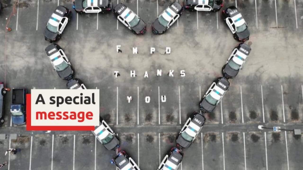 The Fort Myers police department sent a special 'Thank you' message to the staff at their local hospital treating COVID-19 patients.