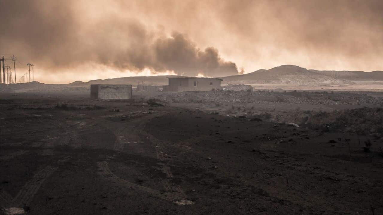Al Qayyarah northern Iraq smoke
