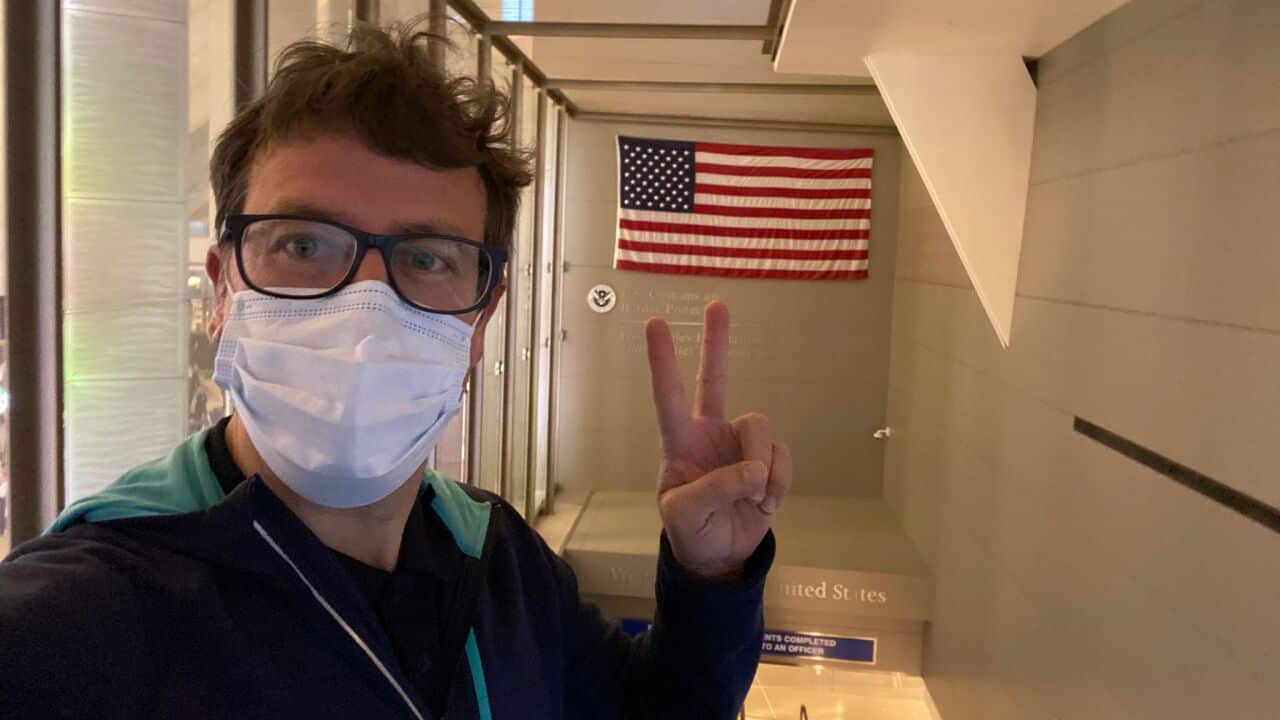 Diego Ghirardi all'arrivo negli USA