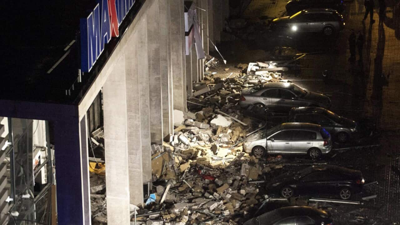 The 'Maxima' supermarket, after its roof collapsed in Riga, Latvia