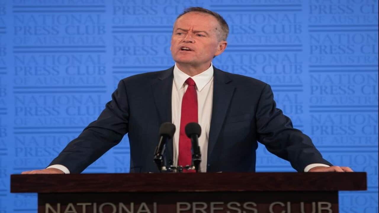 Federal Opposition Leader Bill Shorten at the National Press Club.