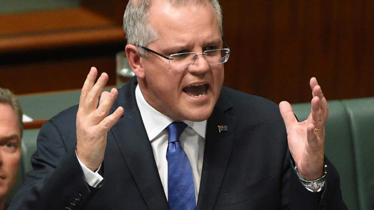 Treasurer Scott Morrison during Question Time at Parliament House in Canberra on Wednesday, Feb. 24, 2016. (AAP Image/Mick Tsikas) NO ARCHIVING