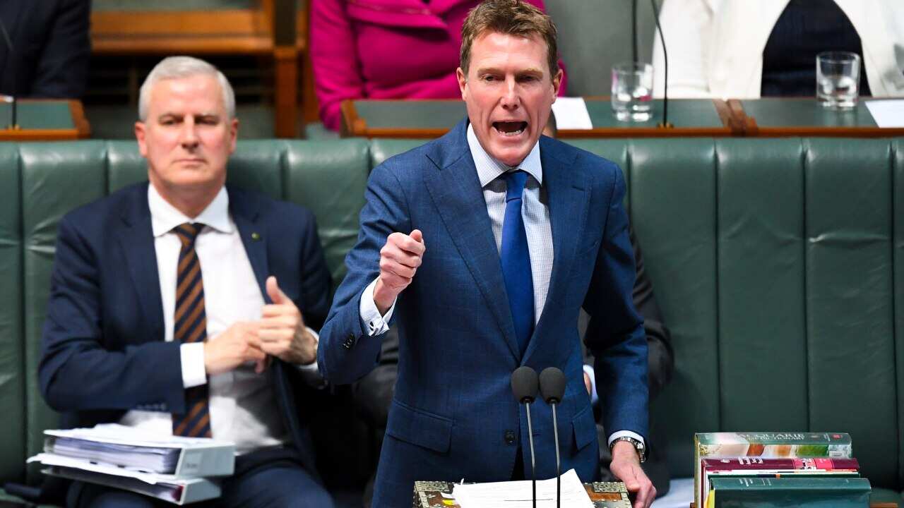 Attorney-General Christian Porter speaks during House of Representatives Question Time at Parliament House in Canberra.
