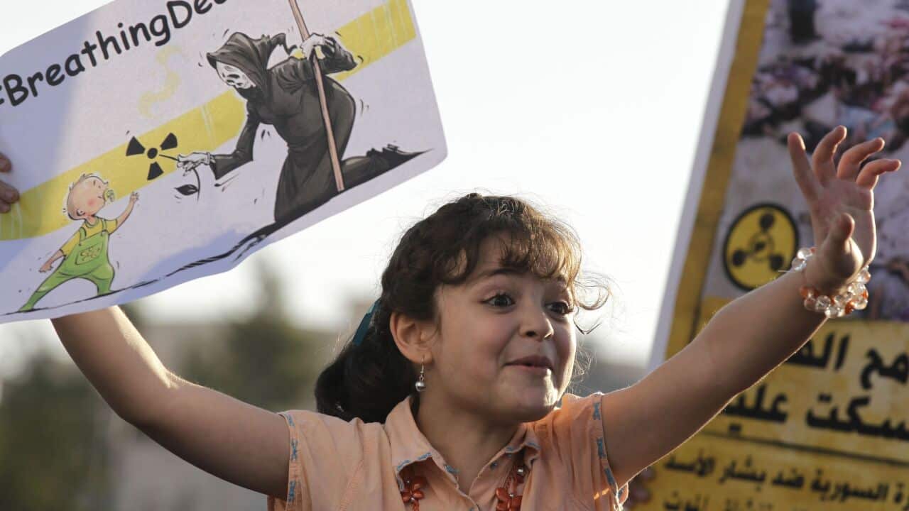 Rally against use of chemical weapons in Syria