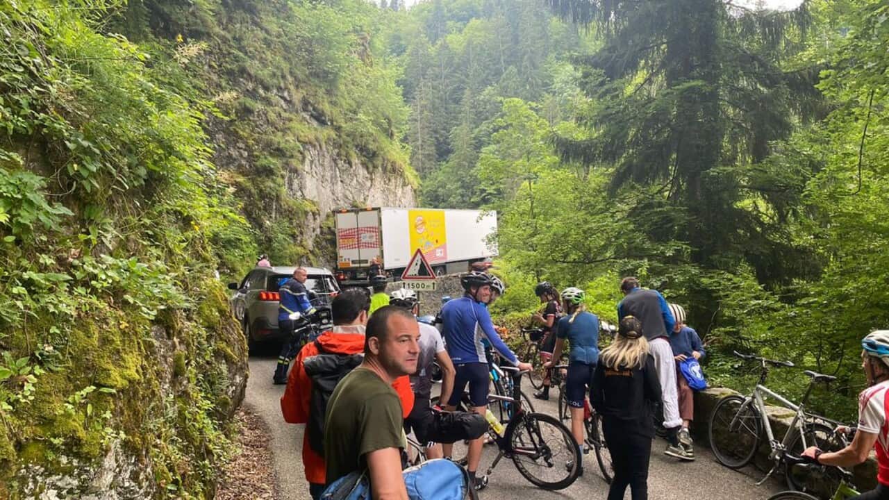 A truck threatened to bring Stage 8 of the Tour de France to a halt