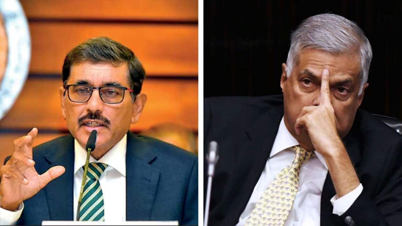 Central Bank governor Nandalal Weerasingha_ Prime Minister Ranil Wickramasingha_Sri Lanka