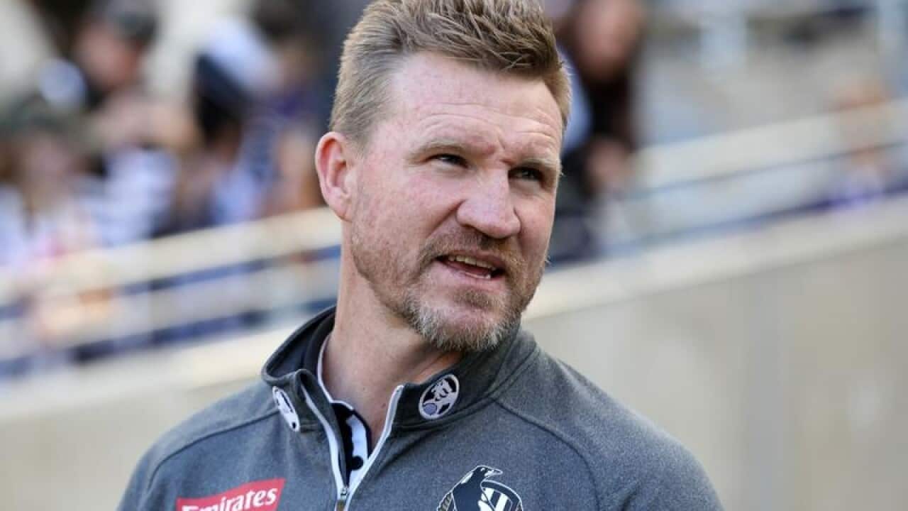 Magpies coach Nathan Buckley.