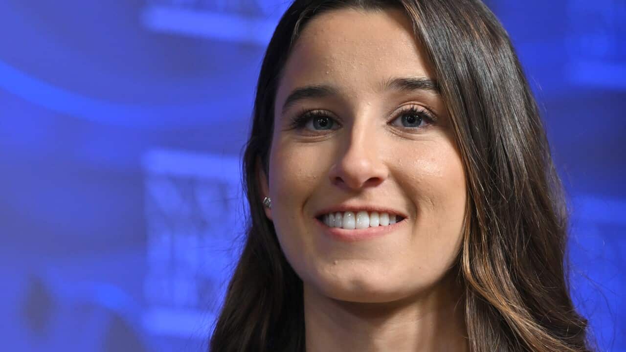 A woman with dark hair