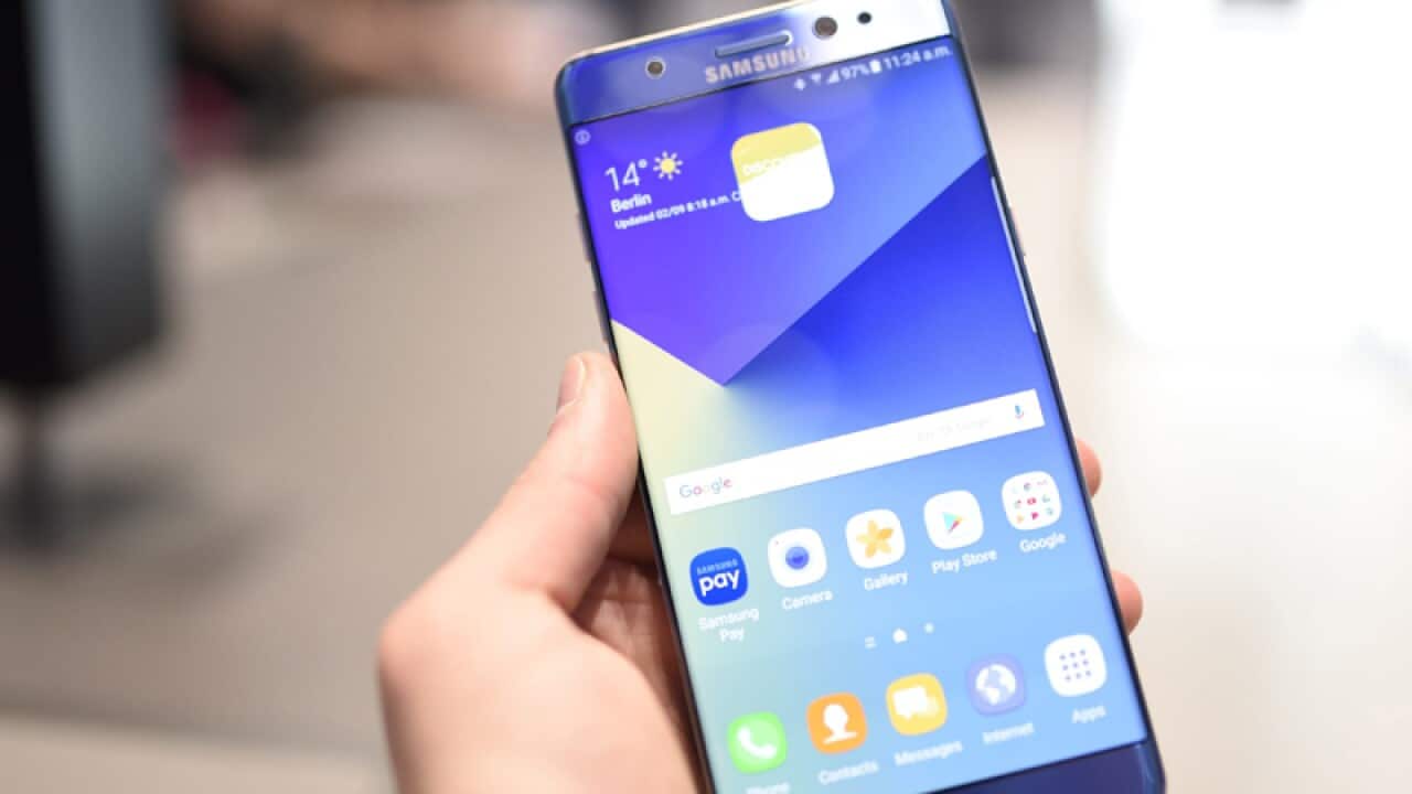 A Samsung Galaxy Note 7 smartphone