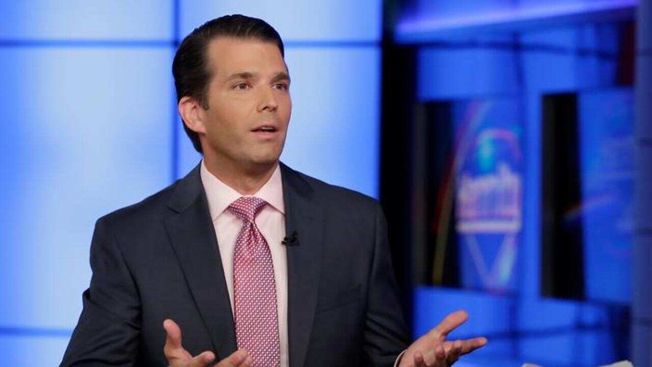 Donald Trump Jr. is interviewed by host Sean Hannity on his Fox News Channel television program, in New York Tuesday, July 11, 2017.