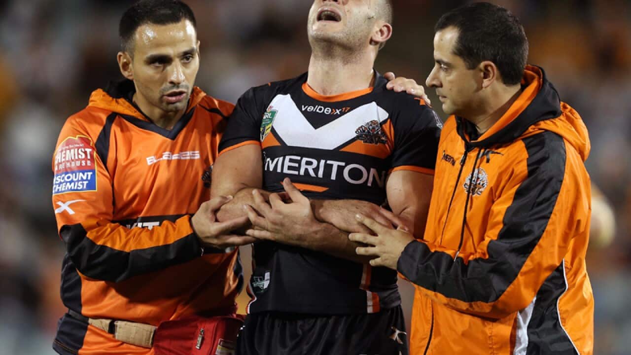 Injured Tigers NRL hooker Robbie Farah
