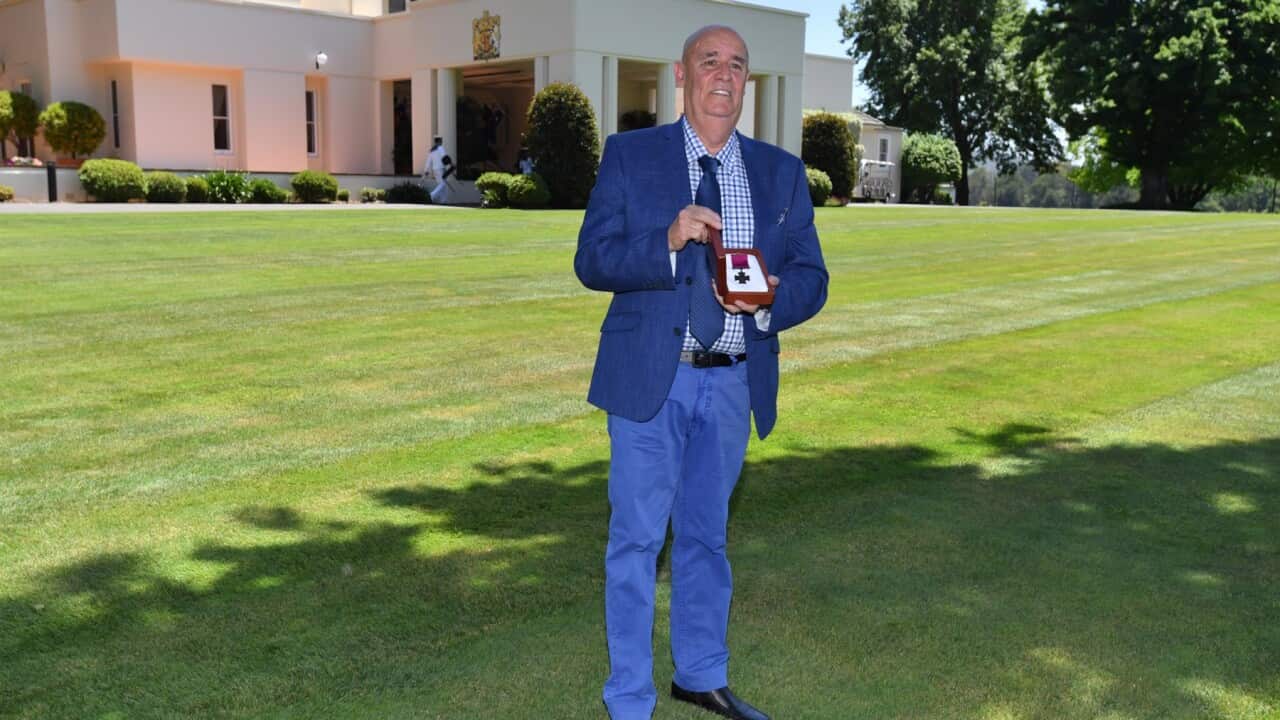 Garry Ivory, nephew of Ordinary Seaman Edward ‘Teddy’ Sheean holds the Victoria Cross