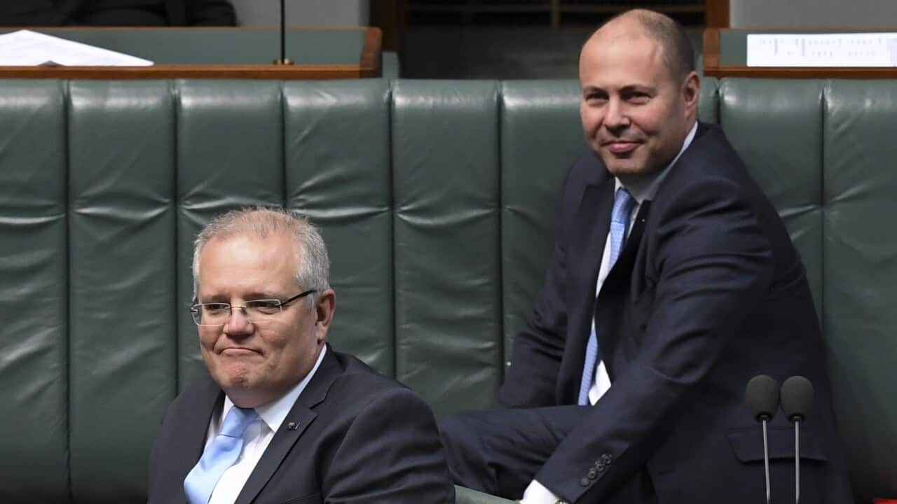 اسکات موریسون نخست وزیر استرالیا در سمت چپ و جاش فرایدنبرگ خزانه دار