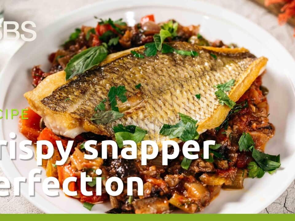 YouTube thumbnail snapper and caponata