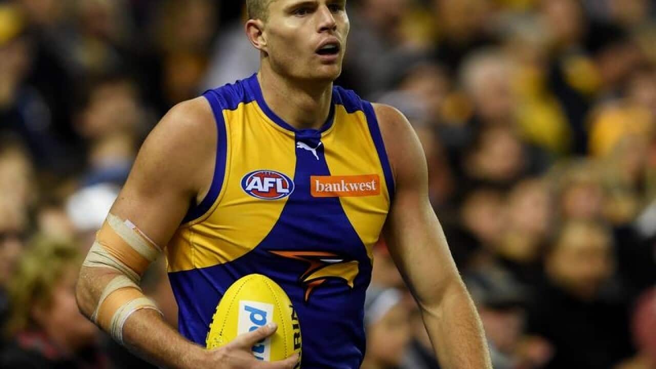A file image of Nathan Vardy of the Eagles during a game in Melbourne.