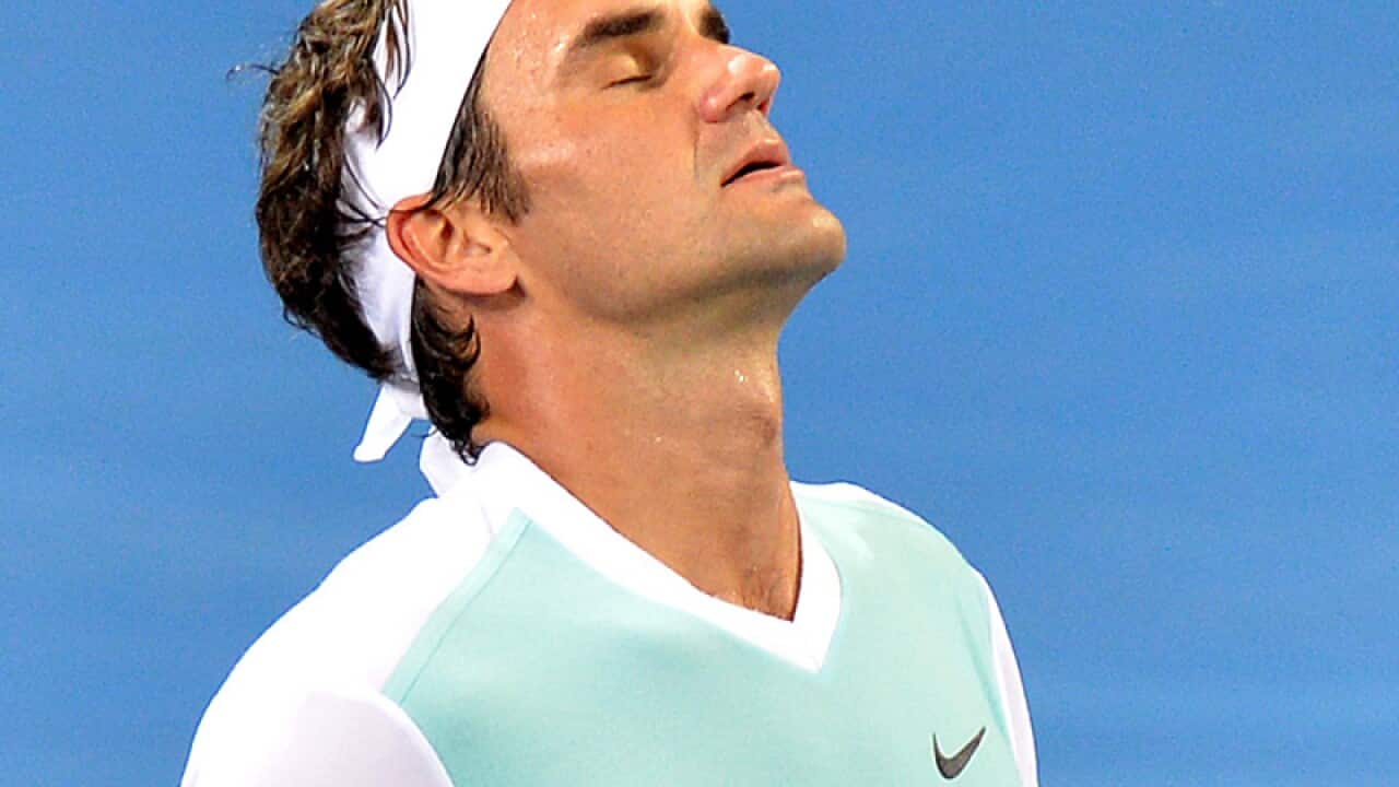 Roger Federer at the Brisbane International