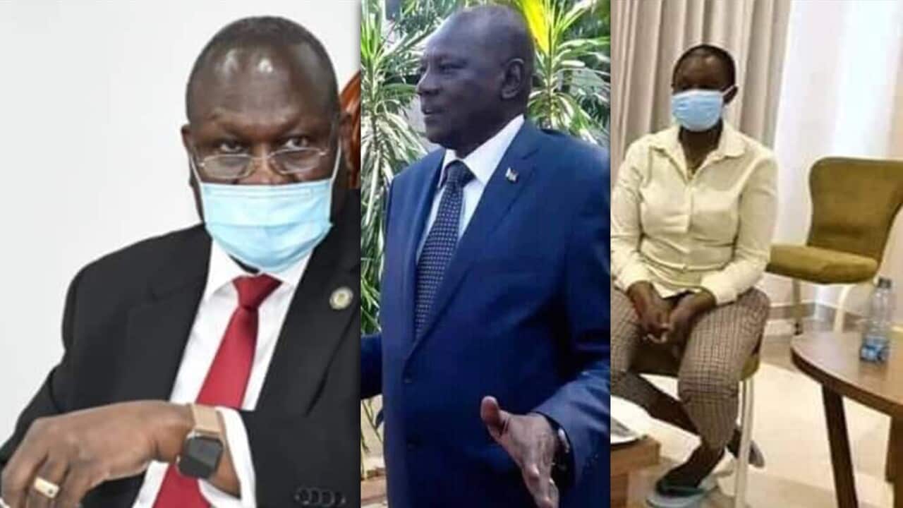 South Sudanese Vice President Minister Makuei and Minister Angelina