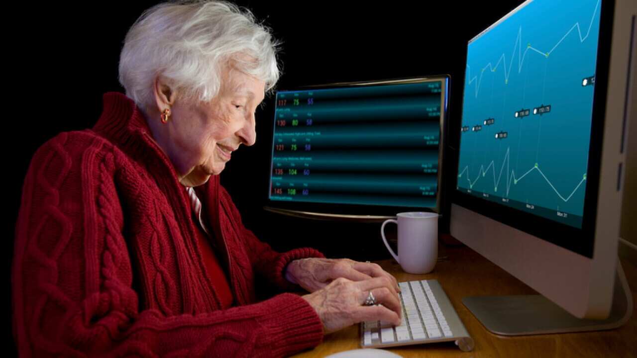 An older lady using internet technology (Getty).