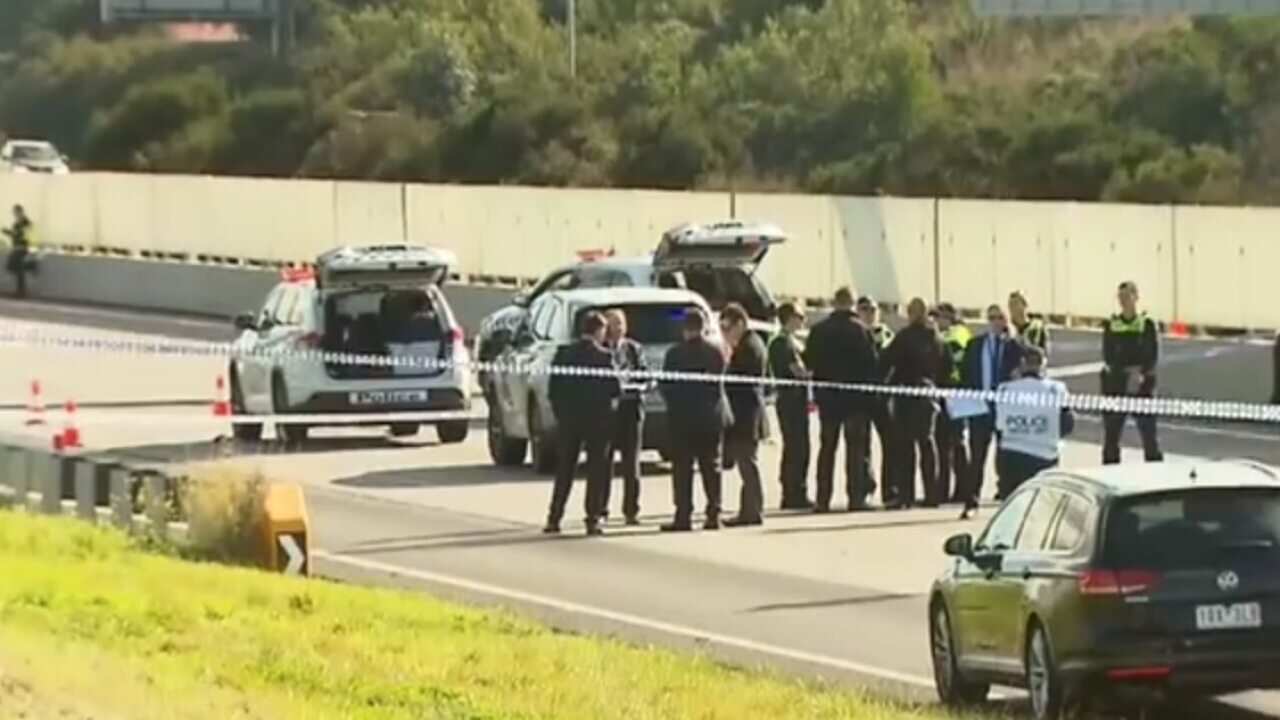 An armed man was shot dead by police on Thursday morning after a standoff on a Melbourne freeway.