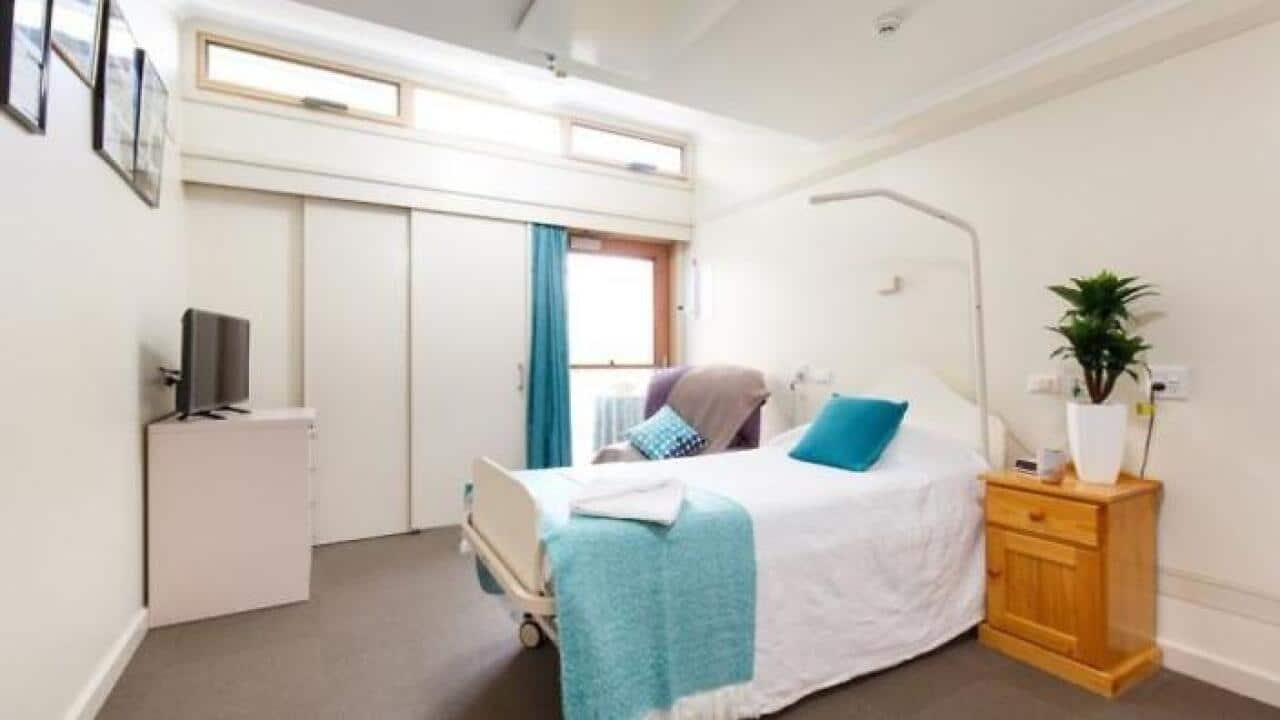 A room in Tasmania's Strathdevon aged care facility, where six residents have died in a flu outbreak. (Supplied)
