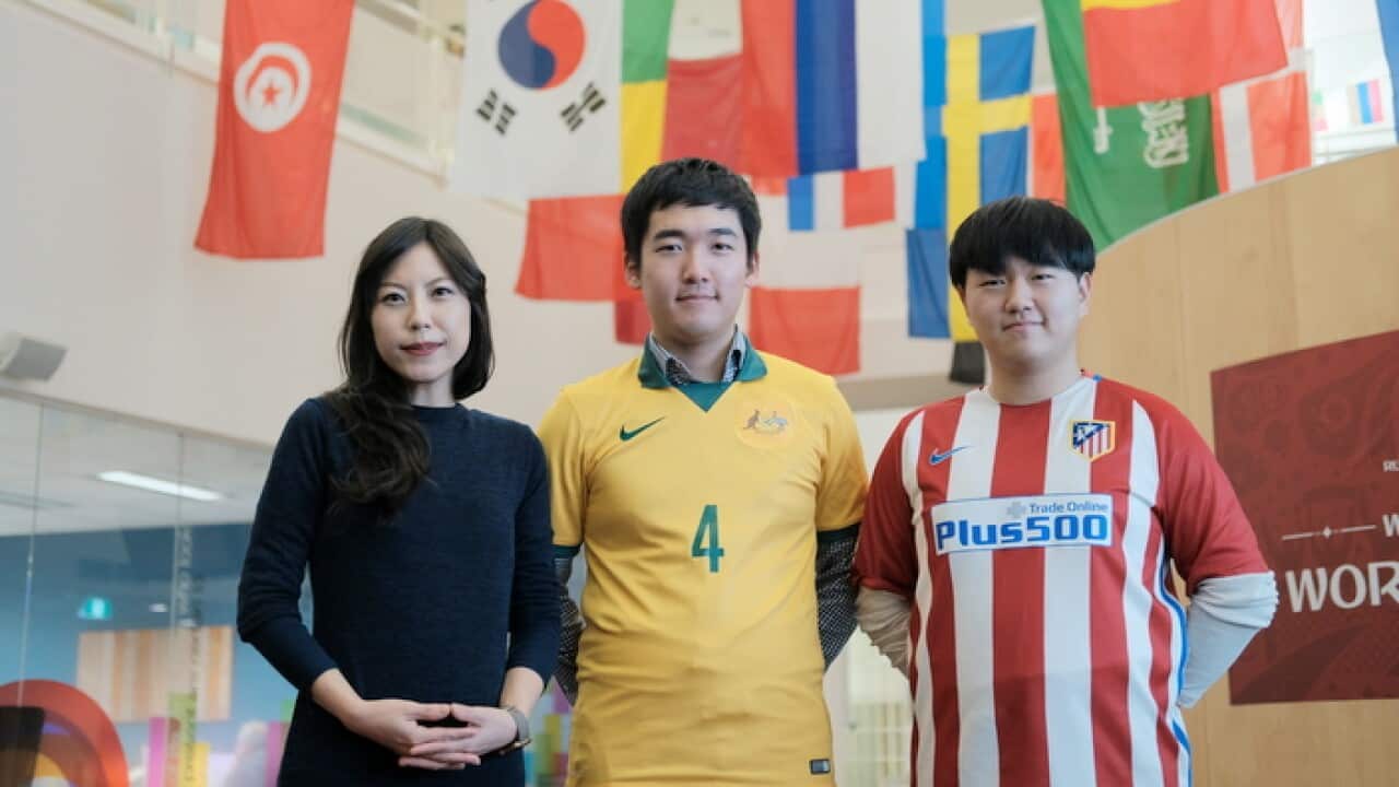 SBS Korean program’s producer Leah Na and 2018 Russia World Cup panel in Sydney; Jun Lee and Bryant Yoon