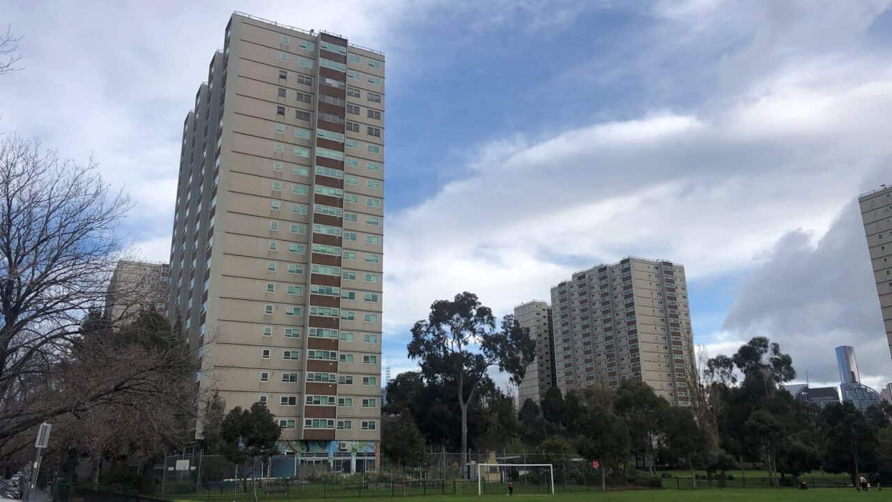 Public housing towers in Fitzroy north of Melbourne