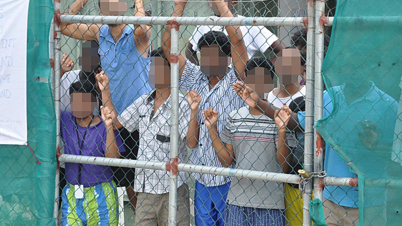 Asylum seekers at the Manus Island detention centre