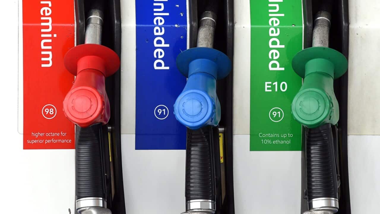 A petrol pump at a service station in Brisbane