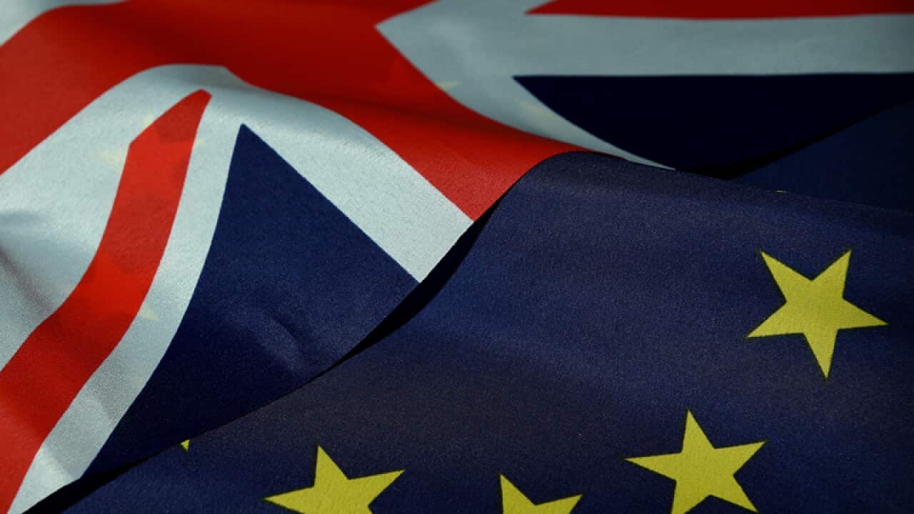 Flags of the United Kingdom and the European Union