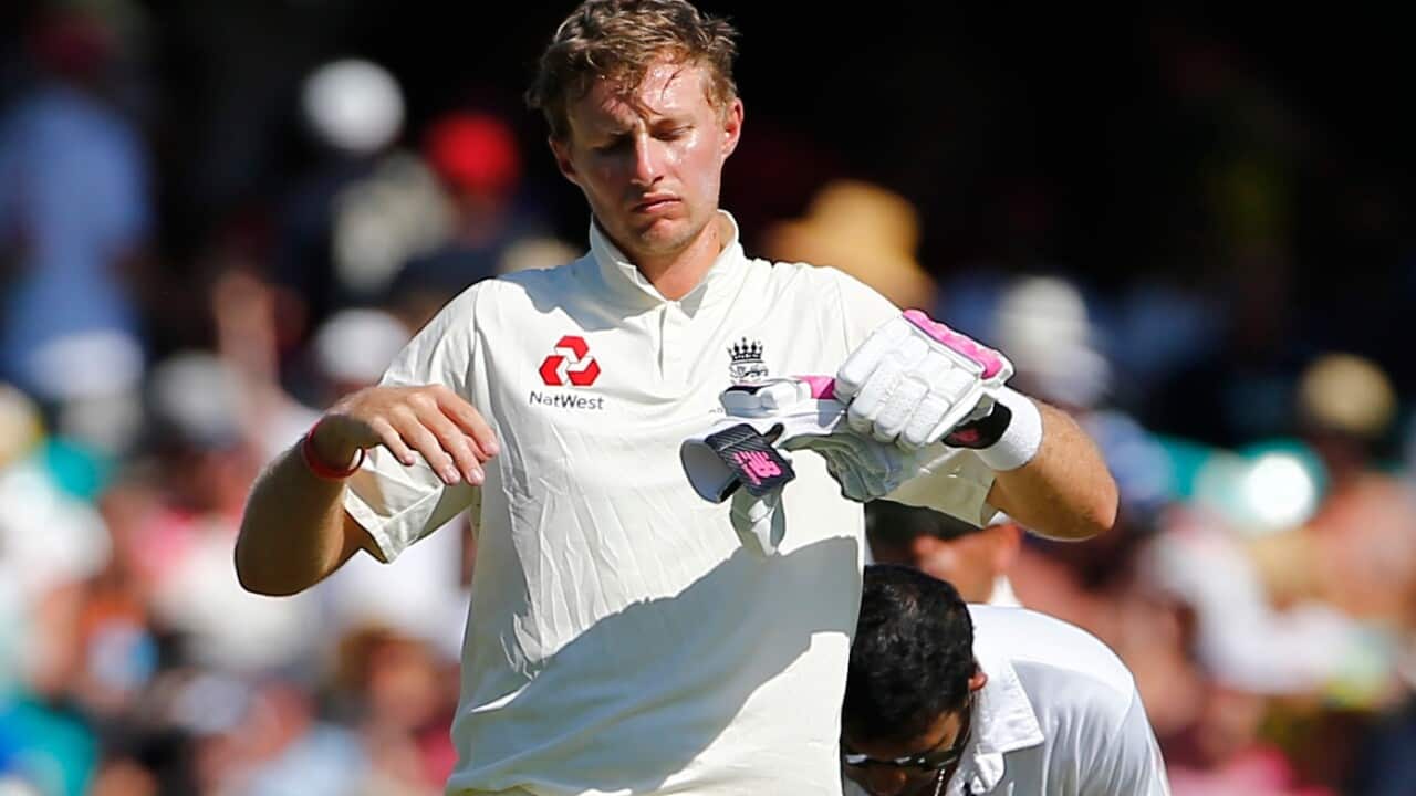 England's Joe Root during day four of the Ashes Test match at Sydney Cricket Ground.