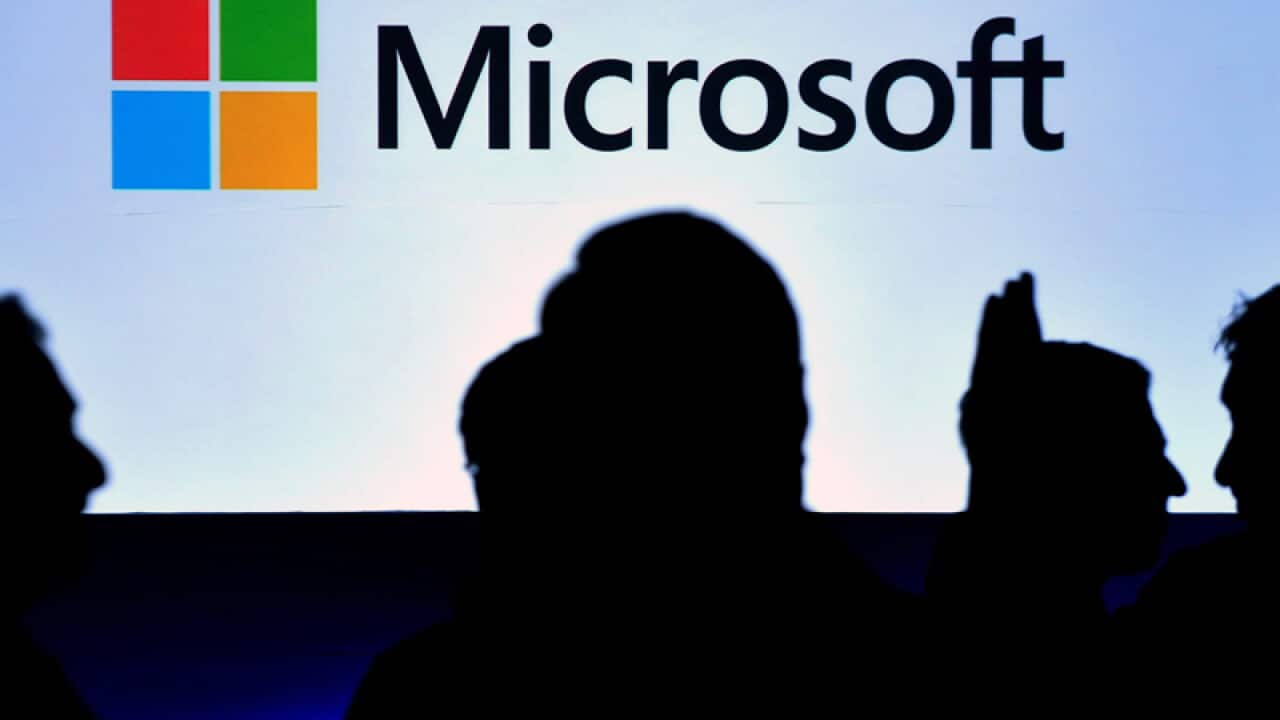 A Microsoft logo in Bangalore
